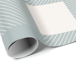 Blauw Wit Plakken Check Land Wrapping Paper Cadeaupapier