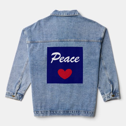Blauw & Wit Plus Hart Vrede Denim Jacket (Achterkant)