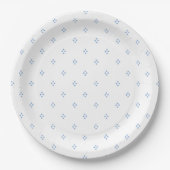Blauw-wit Polka Dot Party Bord (Voorkant)