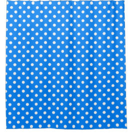 Blauw Wit Polka Dots Design Douchegordijn