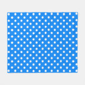 Blauw Wit Polka Dots Design Fleece Deken (Voorkant (Horizontaal))