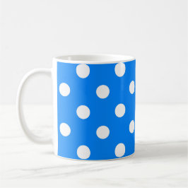 Blauw Wit Polka Dots Design Koffiemok