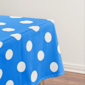 Blauw Wit Polka Dots Design Tafelkleed (Voorbeeld)