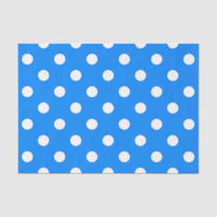Blauw Wit Polka Dots Design Tissuepapier