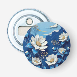 Blauw & Wit Porseleinen Telefoonhoes – Traditionee Button Flesopener