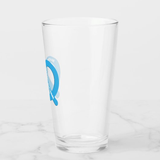 Blauw-wit Pretzel Grappige Brezel Oktoberfest Glas (Links)