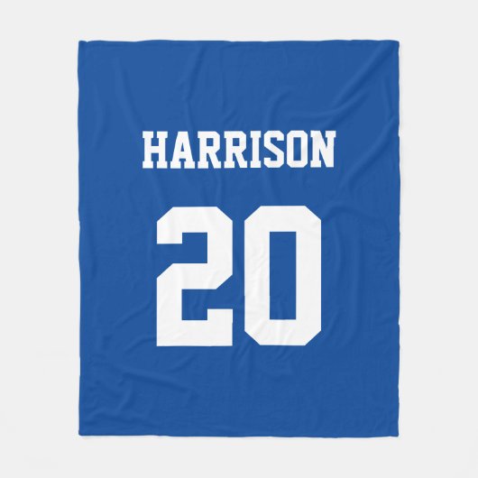 Blauw wit referentienummer Varsity Sport Fleece Deken (Voorkant)
