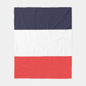 Blauw Wit & Rode Strepen Gestreept Fleece Deken (Voorkant)