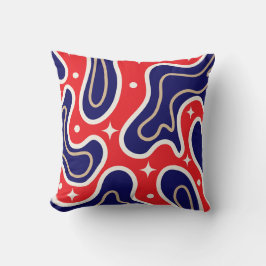 Blauw & wit rood 4 juli kussen