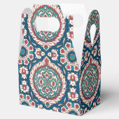 Blauw Wit Rood Blauwgroen Oosters Azulejo Patroon Bedankdoosjes (Geopend)