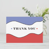 Blauw, wit, rood - Hartelijk dank voor uw kaart (Staand voorkant)
