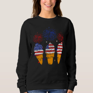 Blauw Wit Rood Ijs Kegel US Vlag Patriottisch 4T Trui
