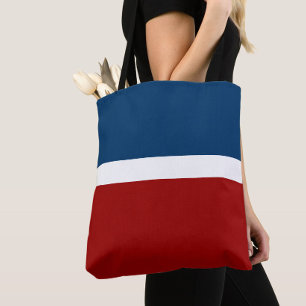 Blauw Wit Rood Kleurenblok Stijlontwerp Draagtas
