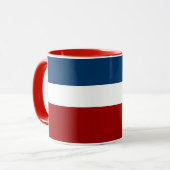 Blauw Wit Rood Kleurenblok Stijlontwerp Mok (Voorkant links)