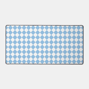Blauw Wit Ruitjes Diamant Patroon Bureaumat
