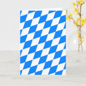 Blauw & Wit Ruitpatroon Kaart (Gele Bloem)