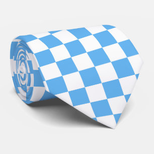 Blauw wit ruitpatroon stropdas