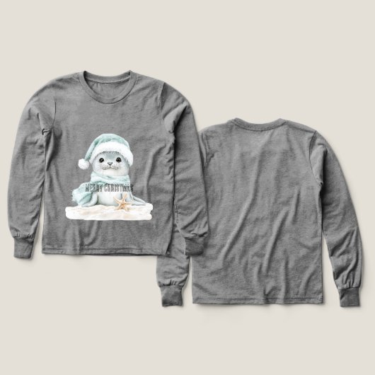 Blauw Wit Santa Hat Sjaal Seal Kerstmis (Voorkant /achterkant)