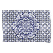 Blauw & Wit schepsel mandala Kussensloop (Voorkant-Links)