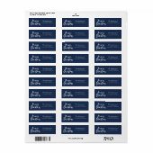 Blauw-wit script vrolijk kerstfeest etiket (Full Sheet)
