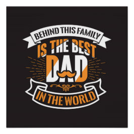 Blauw Wit Sinaasappel Vaders Dag Familie De Beste  Perfect Poster
