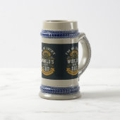 Blauw Wit Sinaasappel Werelden Beste Pap Bierpul (Voorkant rechts)
