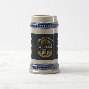 Blauw Wit Sinaasappel Werelden Beste Pap Bierpul