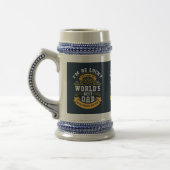 Blauw Wit Sinaasappel Werelden Beste Pap Bierpul (Links)