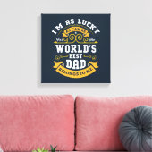 Blauw Wit Sinaasappel Werelden Beste Pap Canvas Afdruk (Insitu (Woonkamer))