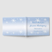Blauw Wit Sneeuwvlok Winter Quinceañera Guest Book Gastenboek (Volledig)