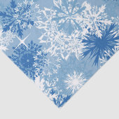 Blauw wit sneeuwvlokpapier tissuepapier (Detail)