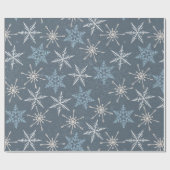 blauw wit Snowflake kerstmis Cadeaupapier (Vlak)