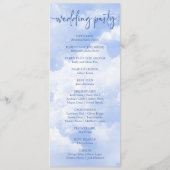 Blauw Wit Sparkle Wolken Dromerige Elegante Bruilo Programma (Achterkant)