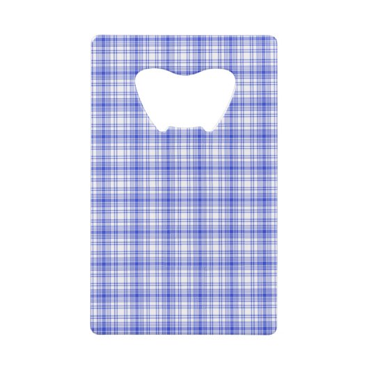 Blauw wit speldenschaal 2 kredietkaart flessenopener (Achterkant)