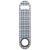 Blauw wit speldenstaart 1 speed flessenopener (Voorkant)