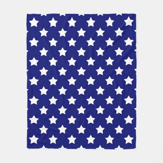 Blauw wit sterren patroon decoratief fleece deken (Voorkant)
