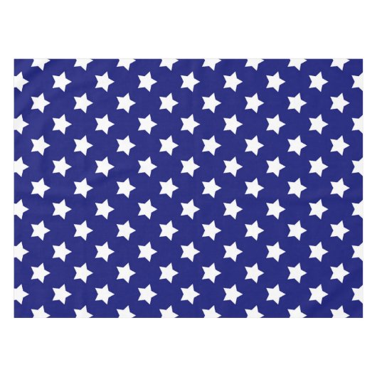 Blauw wit sterren patroon decoratief tafelkleed (Voorkant (Horizontaal))