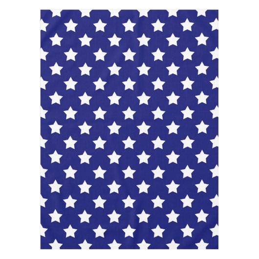 Blauw wit sterren patroon decoratief tafelkleed (Voorkant)