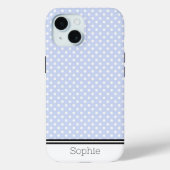 Blauw Wit & Stippen Aangepaste Samsung Case-Mate iPhone Case (Achterkant)