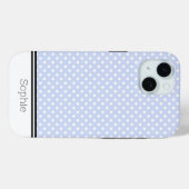 Blauw Wit & Stippen Aangepaste Samsung Case-Mate iPhone Case (Achterkant (horizontaal))