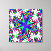 Blauw Wit Stippen Verpakt Canvas (Voorkant)