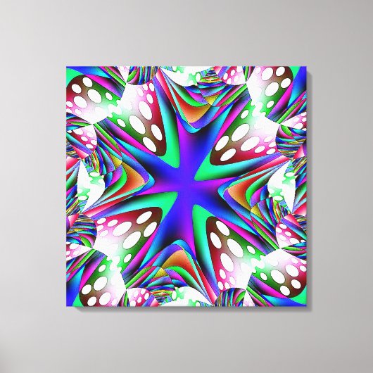 Blauw Wit Stippen Verpakt Canvas (Voorkant)