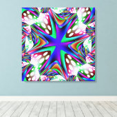 Blauw Wit Stippen Verpakt Canvas (Insitu (Houten vloer))