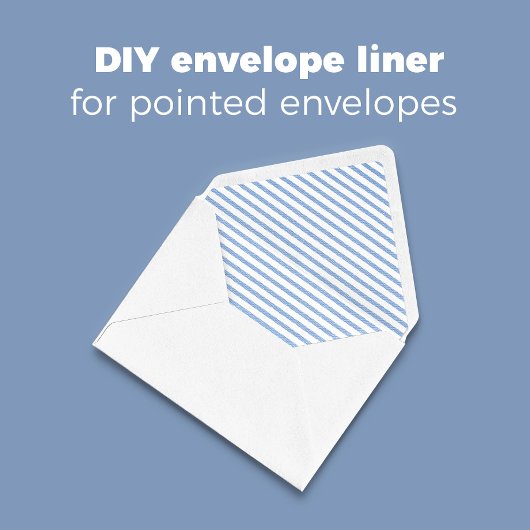 Blauw Wit Streep DIY Puntige Flap Envelope Liners Notitieblok