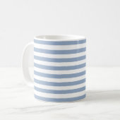 Blauw & Wit Streep Mok  (Voorkant links)