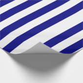 Blauw Wit Streep Verpakkend Document Cadeaupapier (Hoek)
