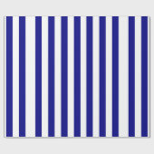Blauw Wit Streep Verpakkend Document Cadeaupapier (Vlak)