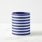 Blauw Wit Streepjespatroon Chinoiserie Coastal Mok (Midden)