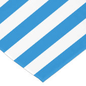 Blauw Wit Strepen Elegant Custom Sjabloon Trendy Korte Tafelloper (Hoek)