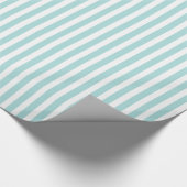 Blauw & wit Striped Patroon Cadeaupapier (Hoek)
